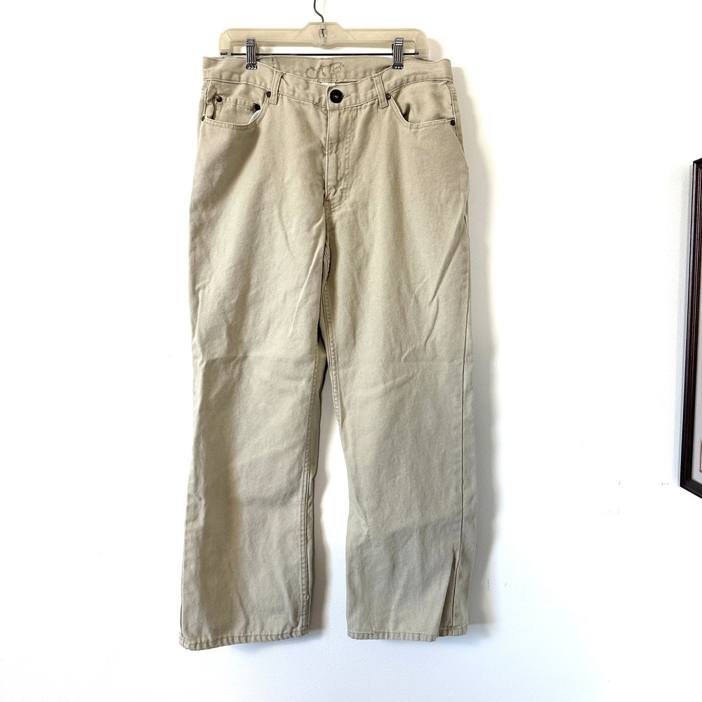 VTG 90s OTB Beige Jeans 34x30 Relaxed Straight Cream Workwear‎ Skate